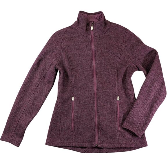 Spyder Endure Gorpcore Womens M Purple Full Zip Fleece Lined Sweater Jacket Ski - Picture 1 of 13